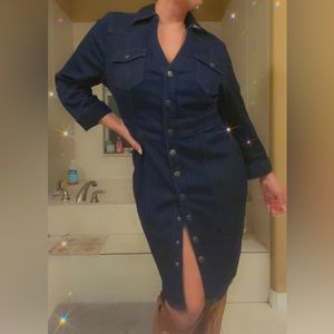 Dark Blue Jean Dress